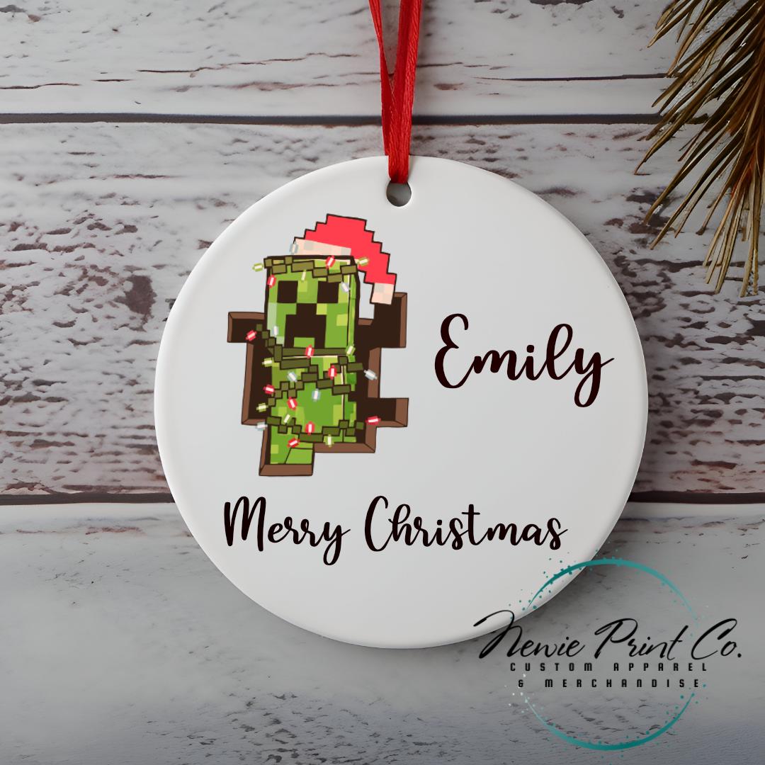 Personalised Ceramic Ornament Reindeer with Bow - Christmas Keepsake