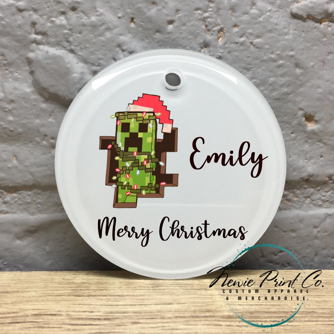 Personalised Ceramic Ornament Reindeer with Bow - Christmas Keepsake