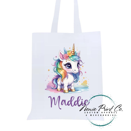 Bright Unicorn - Personalized Tote/Library Bags