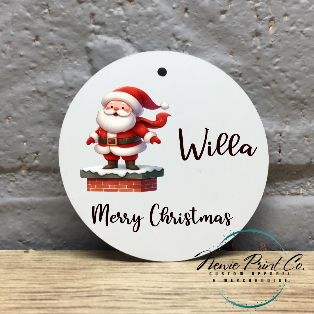 Santa on a Chimney Personalised Ornament - Christmas Keepsake