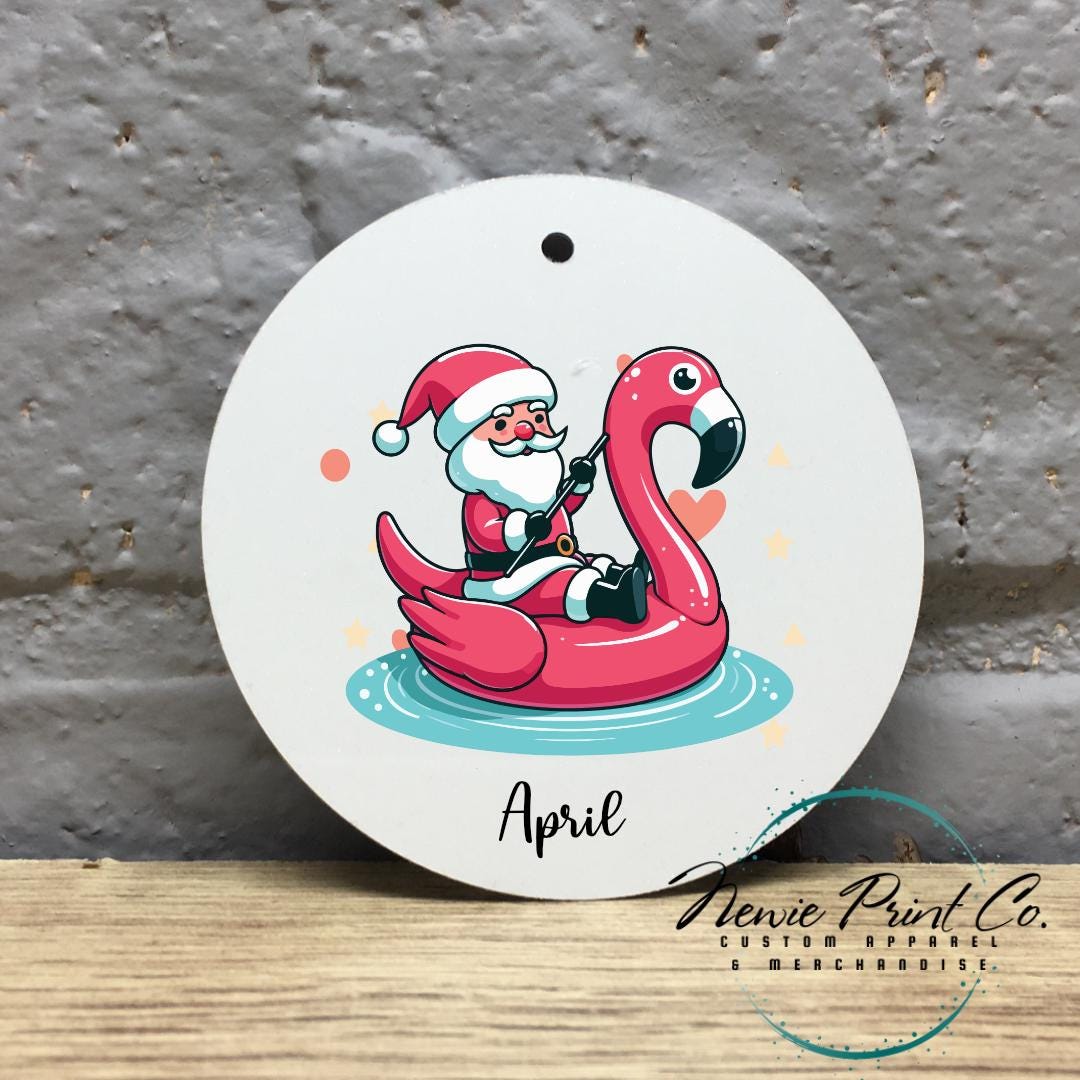 Personalised Teacher Ornament Santas Swim Teacher - Christmas Keepsake