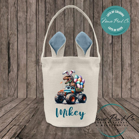 Monster Truck Dino - Easter Bunny Ear Tote Bag