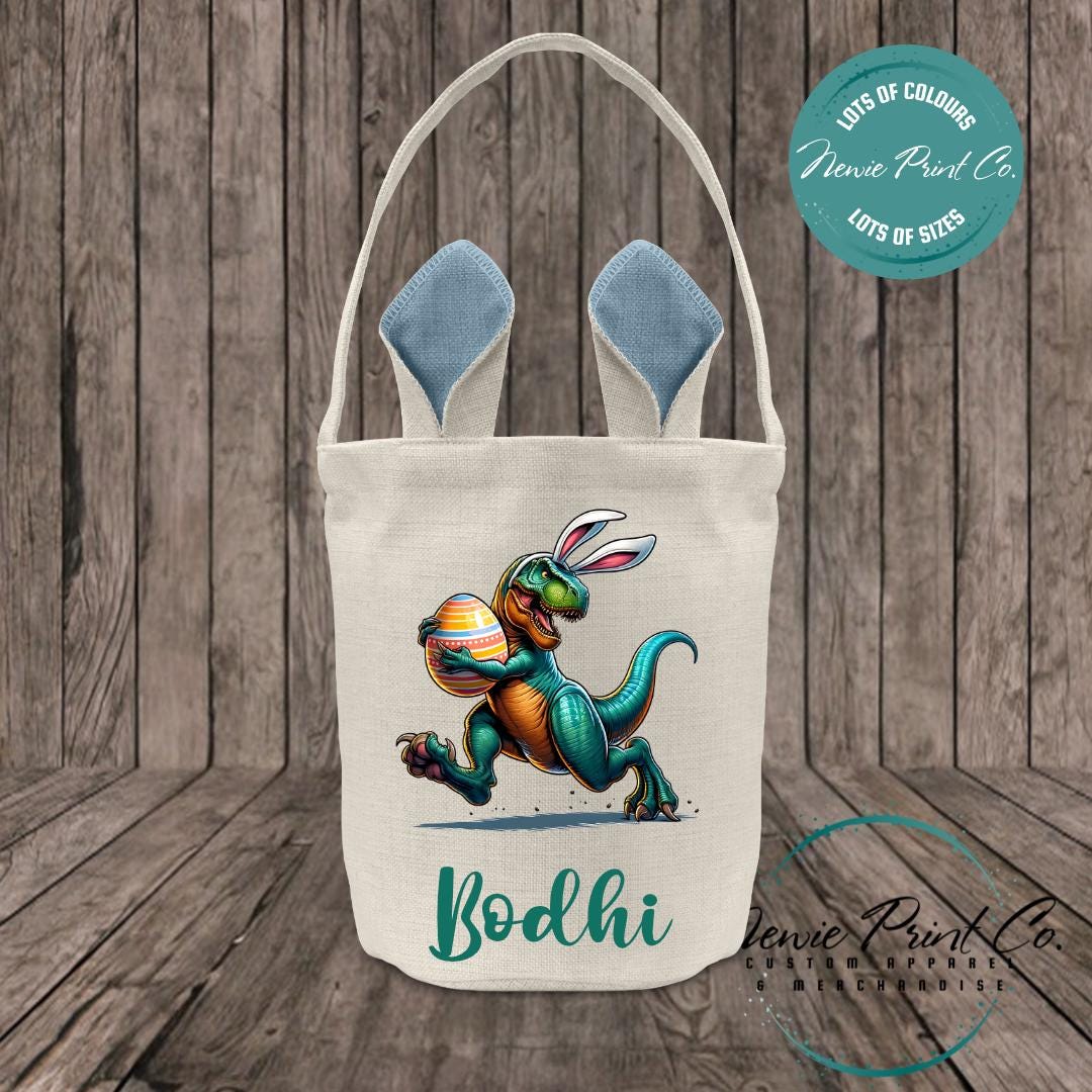 Dino Running - Easter Bunny Ear Tote Bag