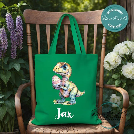 Dino - Easter Personalized Tote/Library Bag