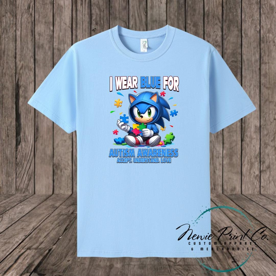 In April We Wear Blue Sonic- Autism Awareness T-shirt