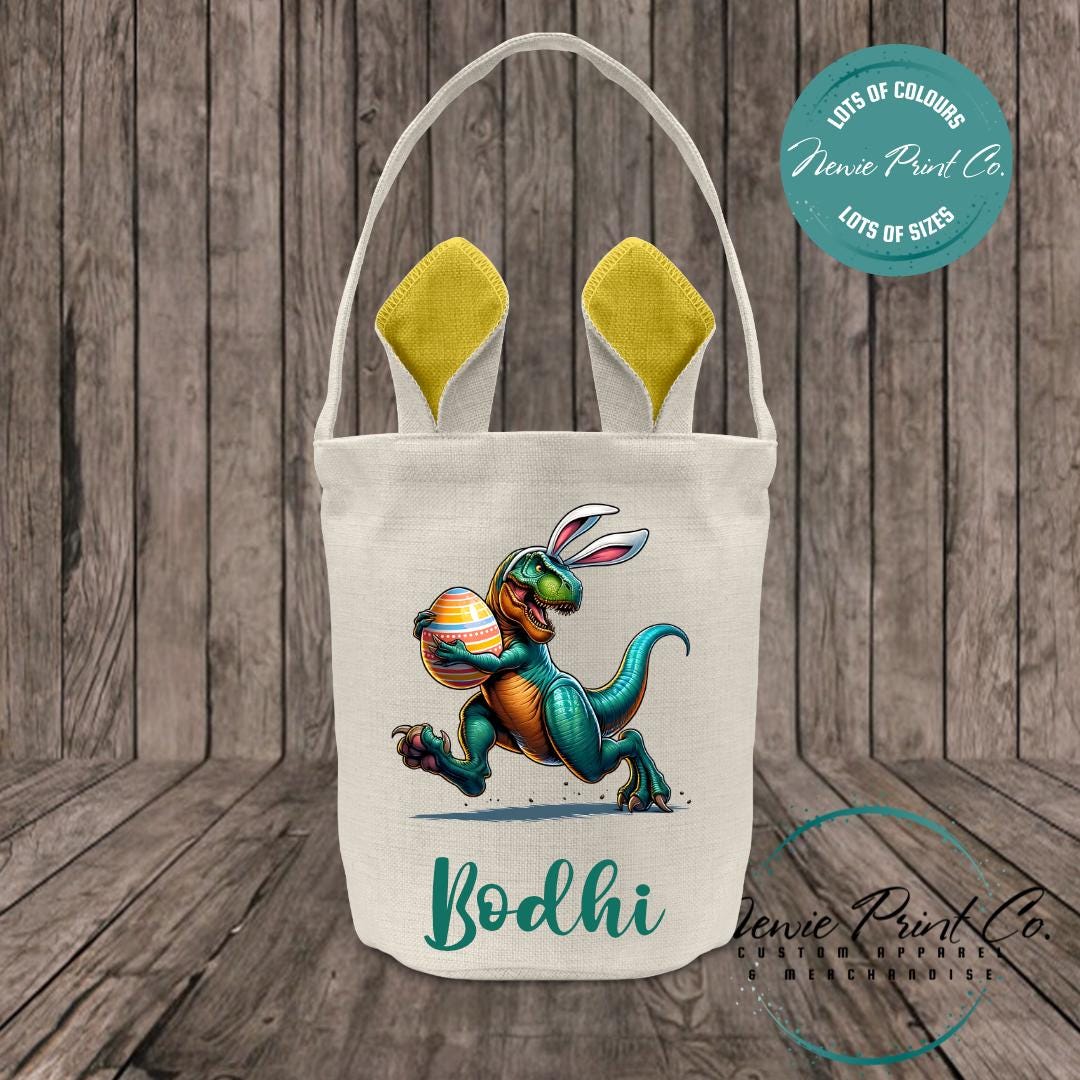 Dino Running - Easter Bunny Ear Tote Bag