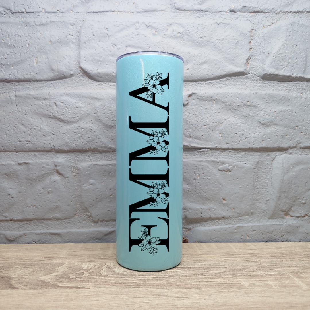 Shimmer Floral Name - Insulated Tumbler - Printed