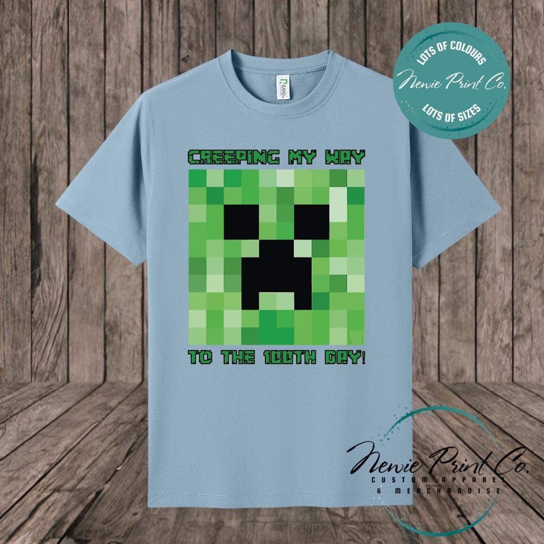 100 Days of School Day T-shirt - Creeper Miner