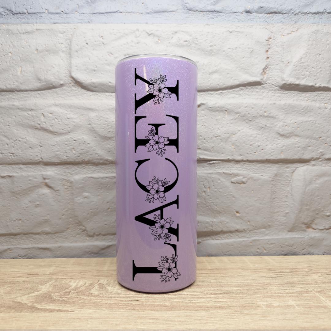 Shimmer Floral Name - Insulated Tumbler - Printed