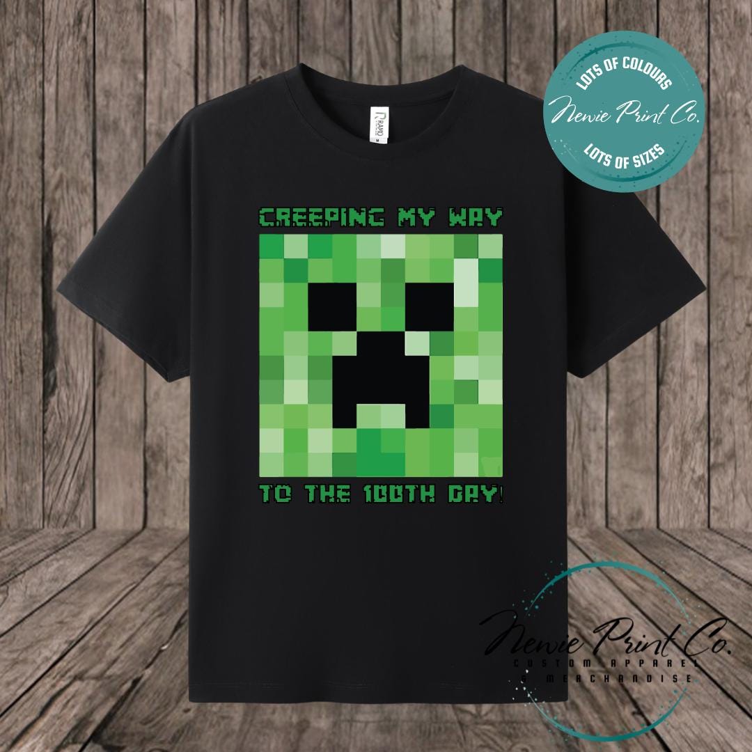 100 Days of School Day T-shirt - Creeper Miner