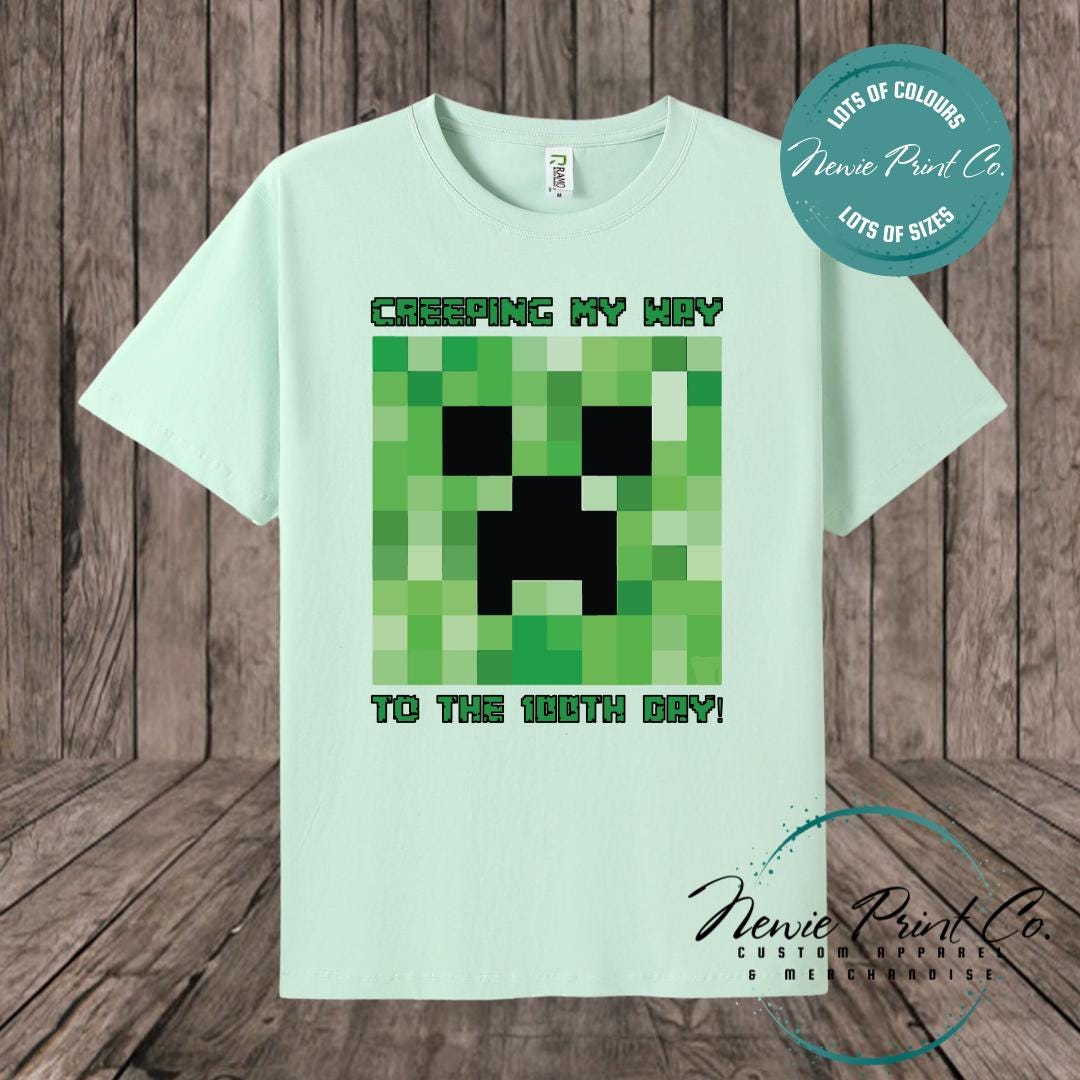 100 Days of School Day T-shirt - Creeper Miner