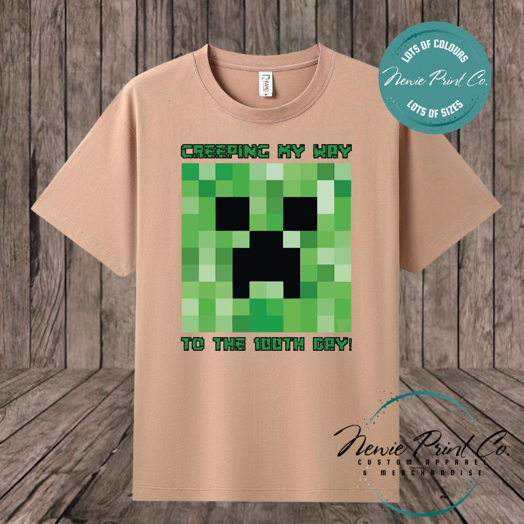 100 Days of School Day T-shirt - Creeper Miner