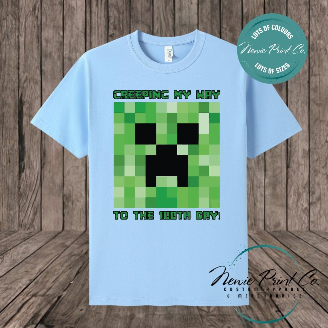 100 Days of School Day T-shirt - Creeper Miner
