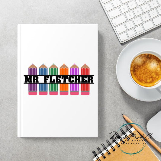 Custom Printed Teacher Notebook - Pencils