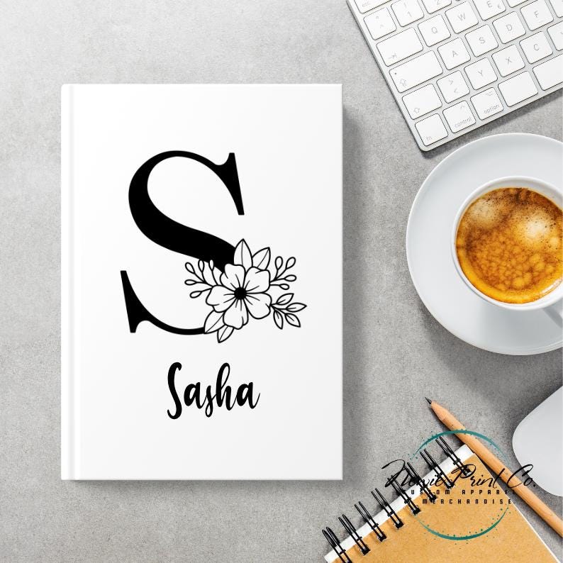 Floral Monogram - Custom Printed Teacher Notebook