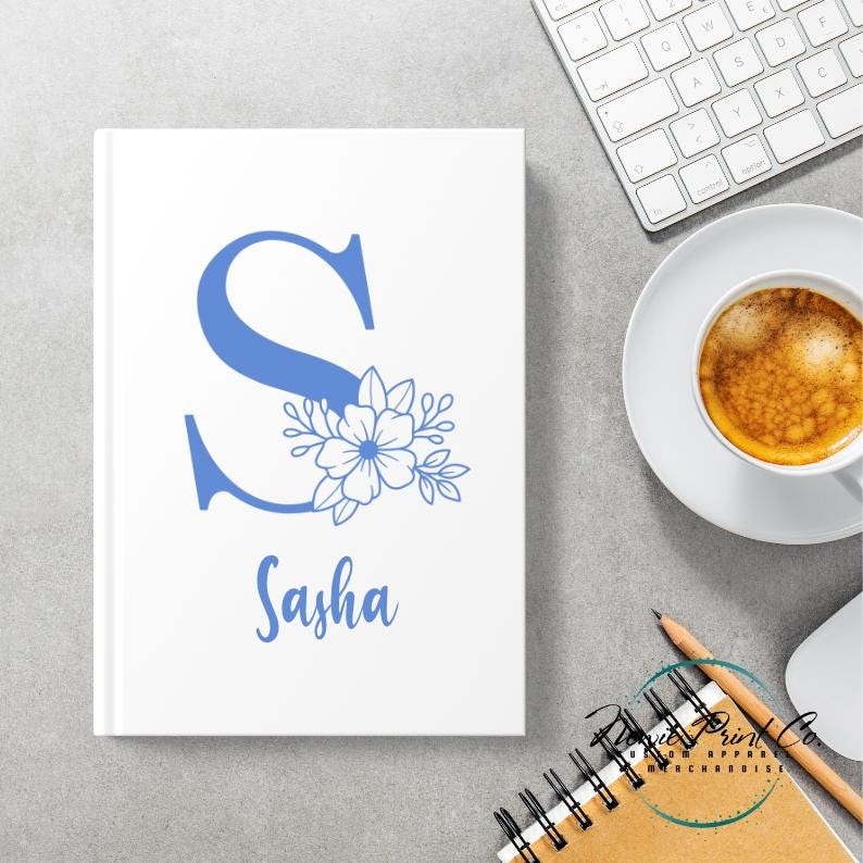 Floral Monogram - Custom Printed Teacher Notebook
