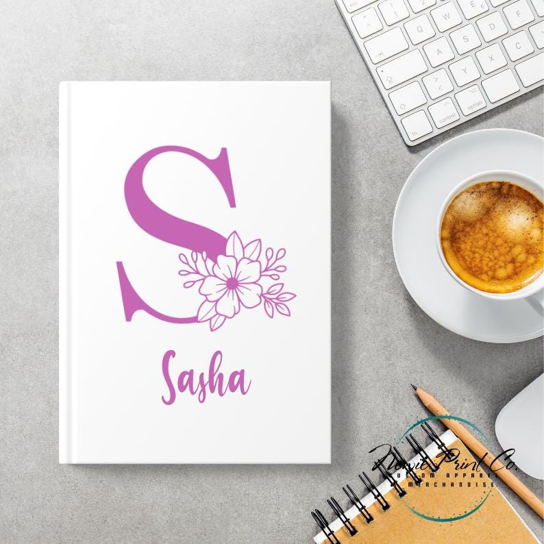 Floral Monogram - Custom Printed Teacher Notebook