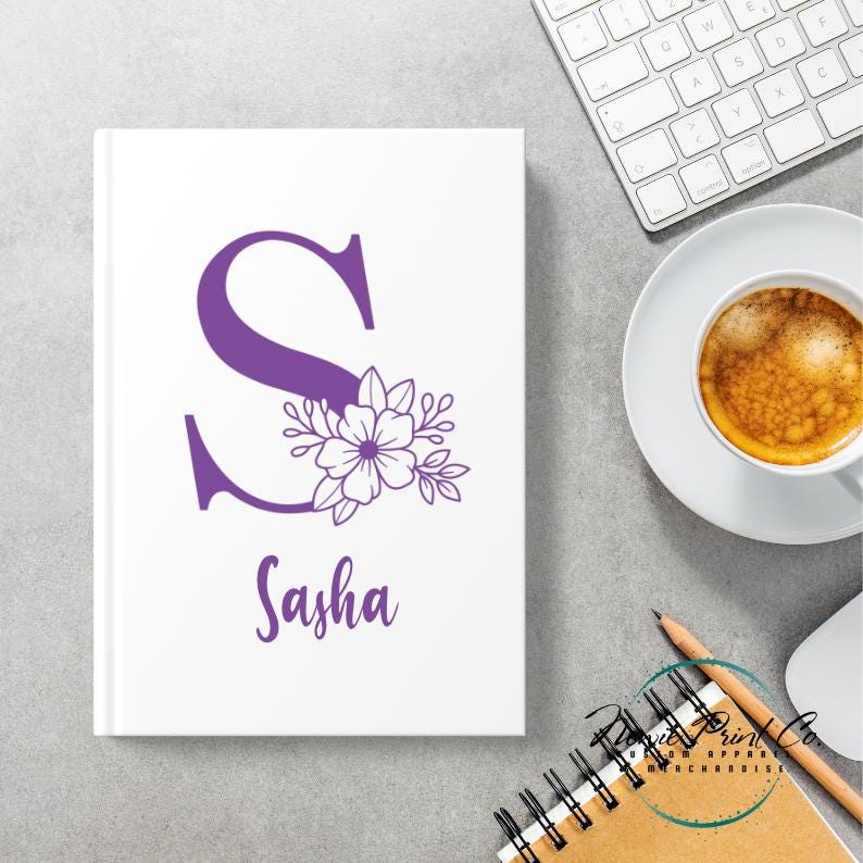 Floral Monogram - Custom Printed Teacher Notebook