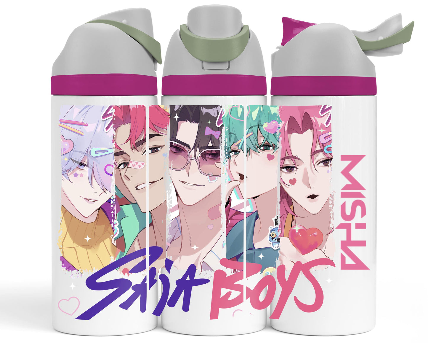 Pop Boys 2 - Insulated Personalised Drink Bottles - Printed