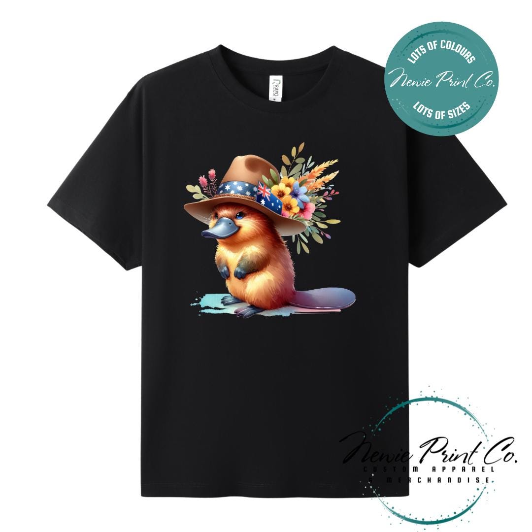 Platypus T-Shirt | Aussie Platypus Floral Tee | Australian Graphic Shirt | Family T-Shirt