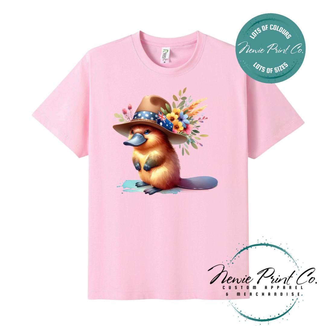 Platypus T-Shirt | Aussie Platypus Floral Tee | Australian Graphic Shirt | Family T-Shirt