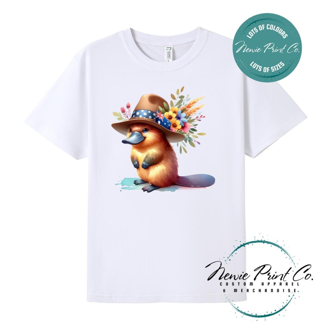 Platypus T-Shirt | Aussie Platypus Floral Tee | Australian Graphic Shirt | Family T-Shirt