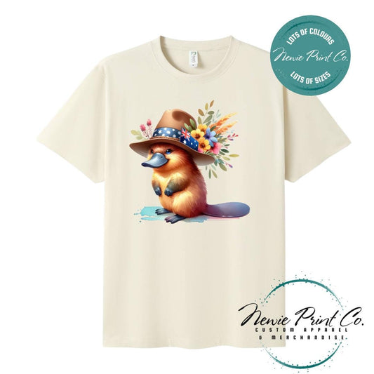 Platypus T-Shirt | Aussie Platypus Floral Tee | Australian Graphic Shirt | Family T-Shirt
