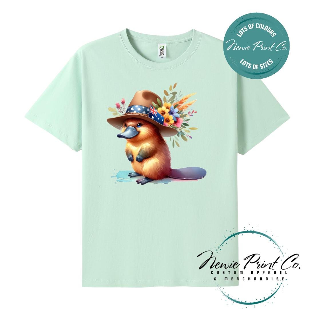 Platypus T-Shirt | Aussie Platypus Floral Tee | Australian Graphic Shirt | Family T-Shirt