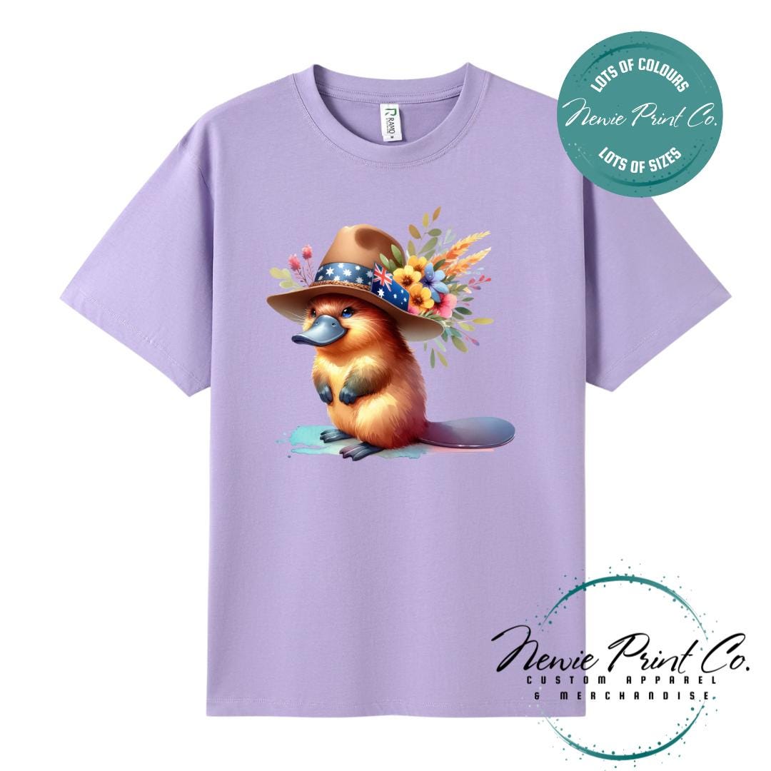 Platypus T-Shirt | Aussie Platypus Floral Tee | Australian Graphic Shirt | Family T-Shirt
