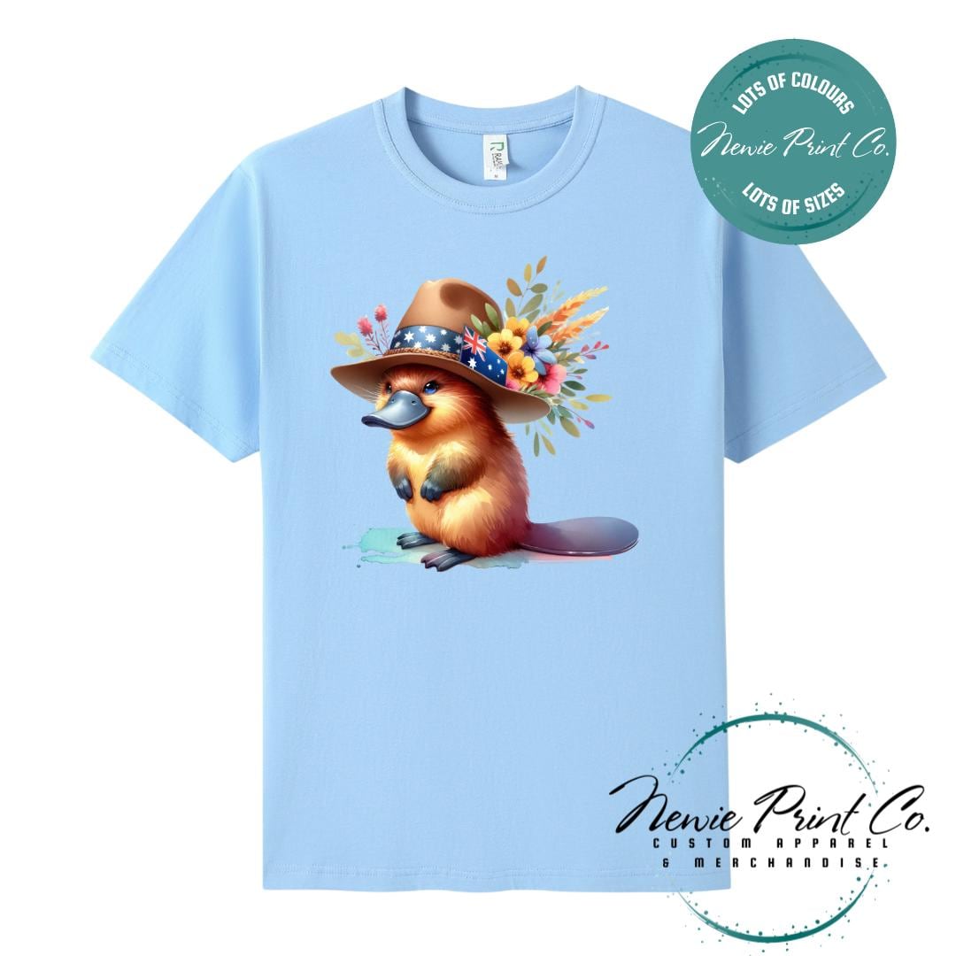 Platypus T-Shirt | Aussie Platypus Floral Tee | Australian Graphic Shirt | Family T-Shirt