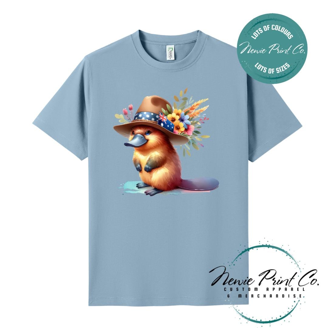 Platypus T-Shirt | Aussie Platypus Floral Tee | Australian Graphic Shirt | Family T-Shirt