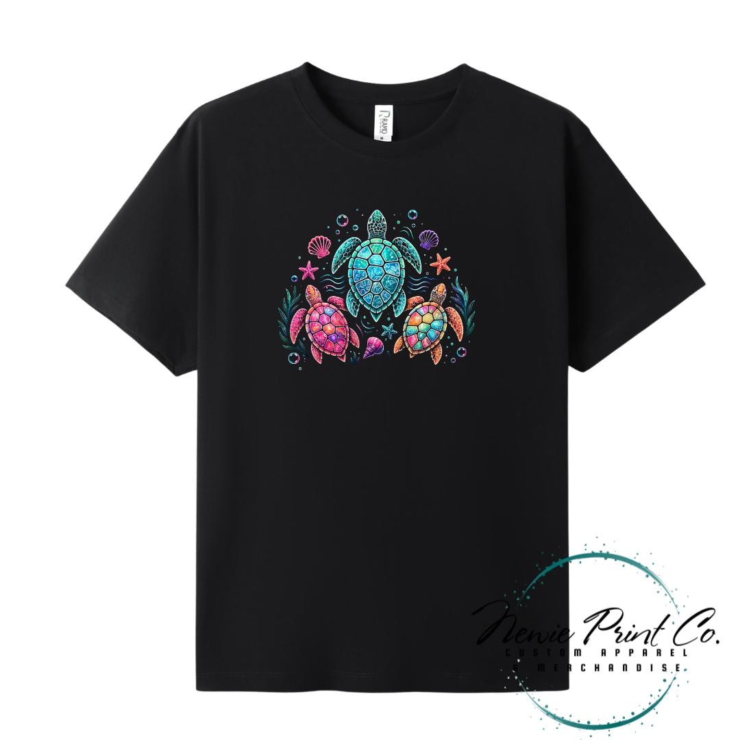 Neon Turtle Tee | Sea Turtle Tee | Australian Graphic Shirt | Family T-Shirt