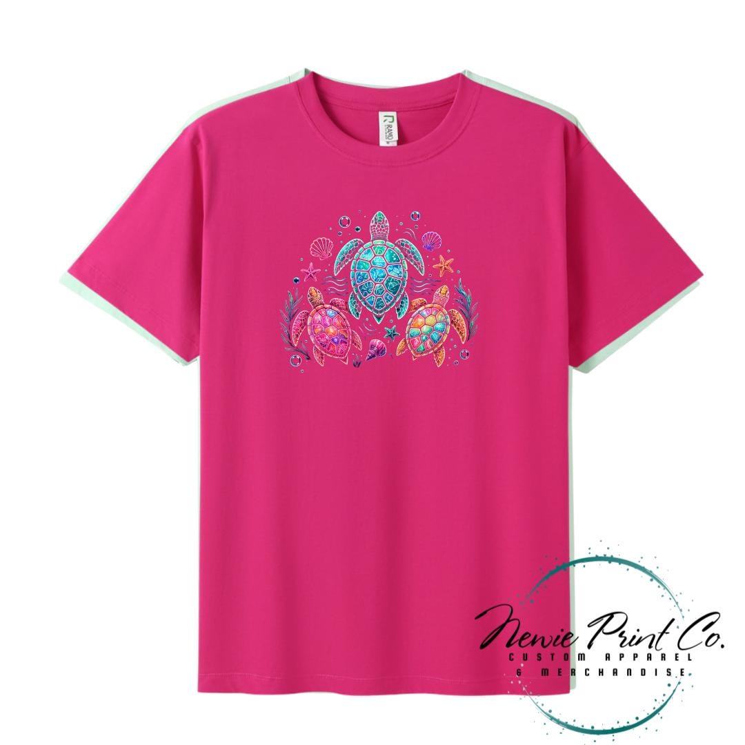 Neon Turtle Tee | Sea Turtle Tee | Australian Graphic Shirt | Family T-Shirt
