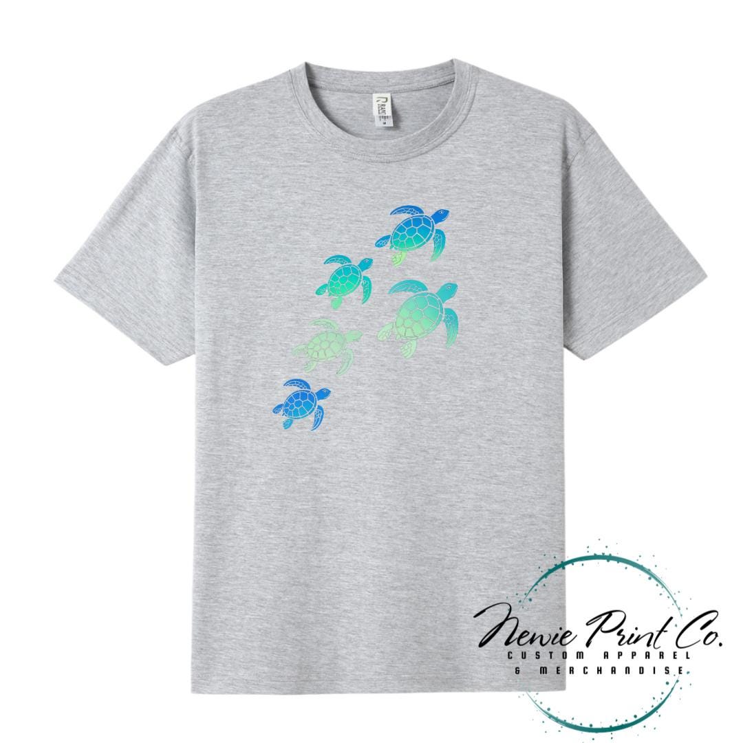 Teal Turtle Tee | Sea Turtle Tee | Australian Graphic Shirt | Family T-Shirt
