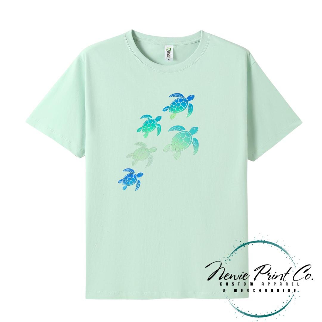 Teal Turtle Tee | Sea Turtle Tee | Australian Graphic Shirt | Family T-Shirt