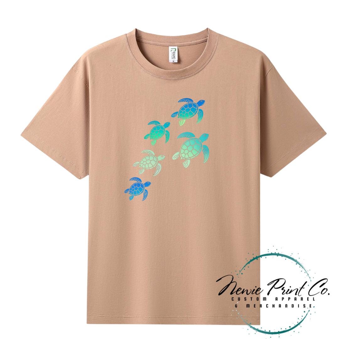Teal Turtle Tee | Sea Turtle Tee | Australian Graphic Shirt | Family T-Shirt