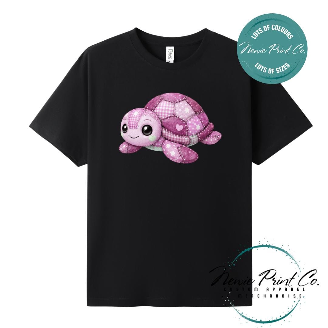 Pink Patchwork Turtle Tee | Sea Turtle Tee | Australian Graphic Shirt | Family T-Shirt