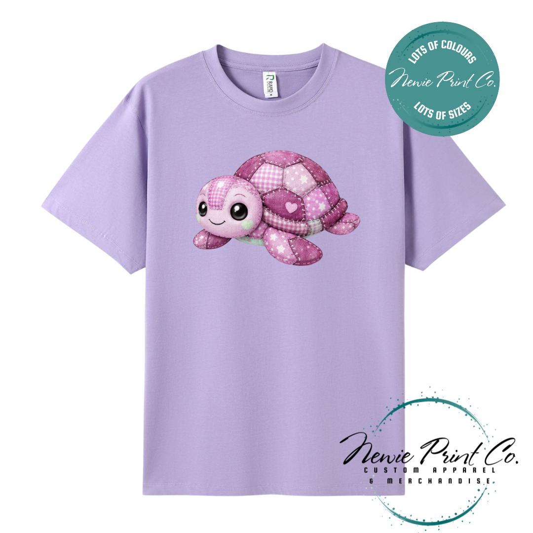 Pink Patchwork Turtle Tee | Sea Turtle Tee | Australian Graphic Shirt | Family T-Shirt