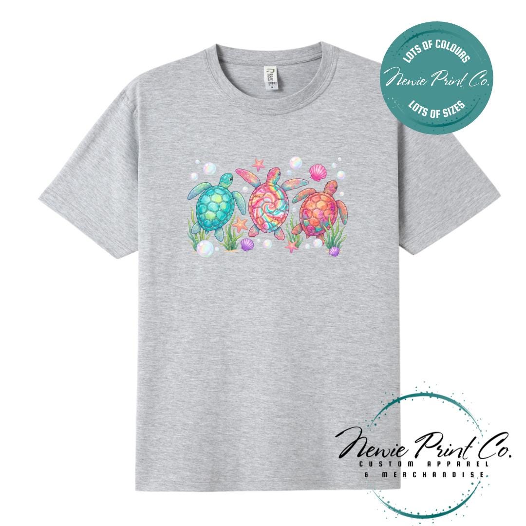 Bright Turtle Tee | Sea Turtle Tee | Graphic Shirt | Family T-Shirt