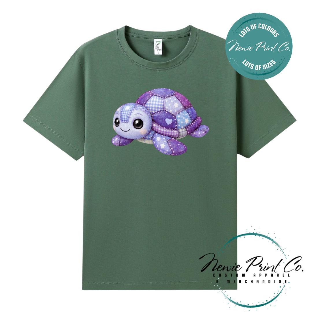 Purple Patchwork Turtle Tee | Sea Turtle Tee | Australian Graphic Shirt | Family T-Shirt