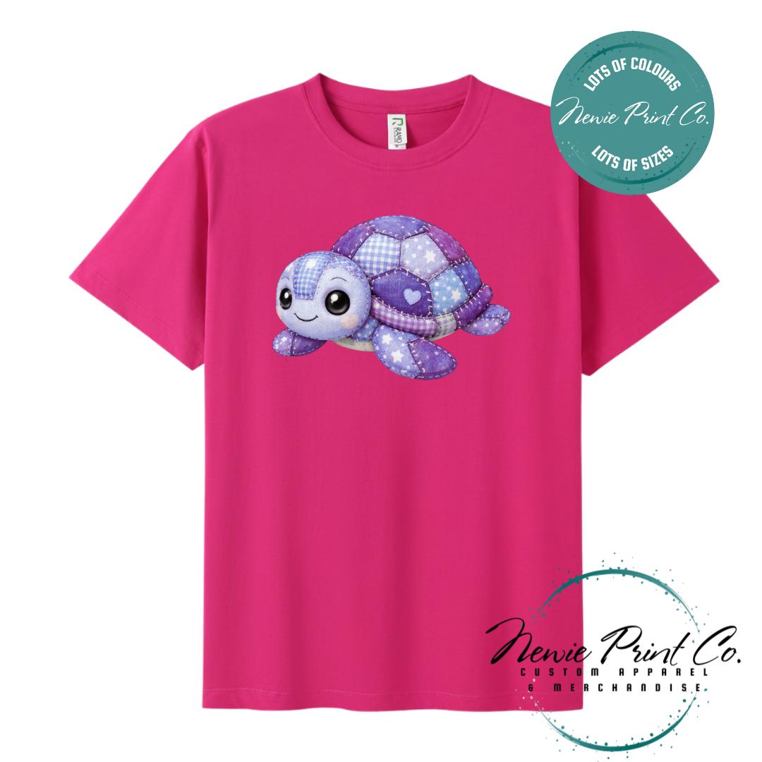 Purple Patchwork Turtle Tee | Sea Turtle Tee | Australian Graphic Shirt | Family T-Shirt