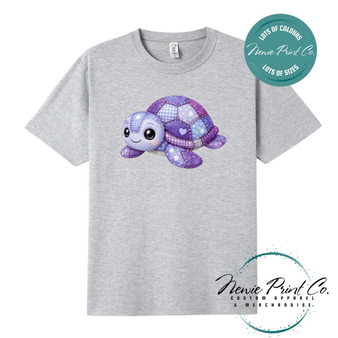 Purple Patchwork Turtle Tee | Sea Turtle Tee | Australian Graphic Shirt | Family T-Shirt
