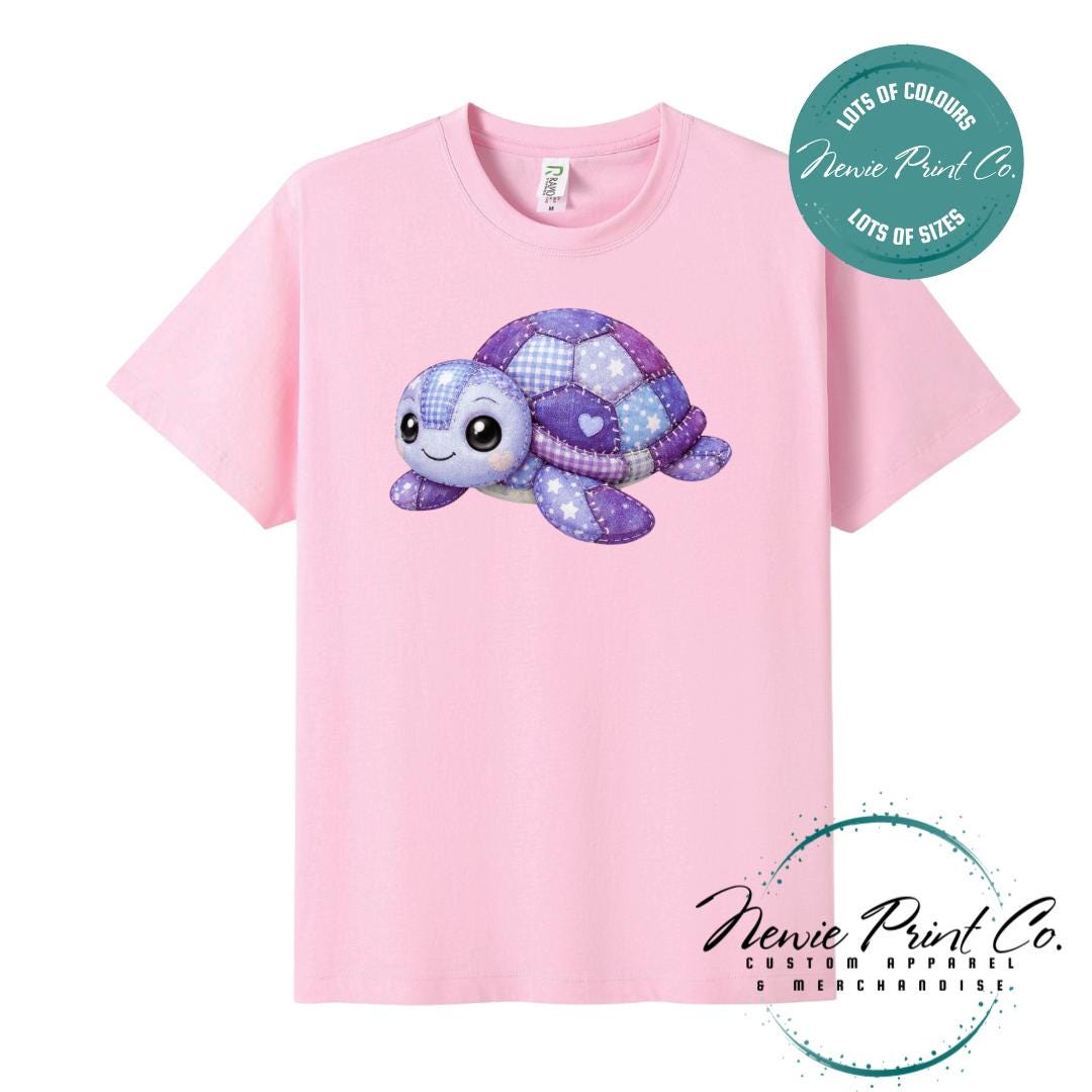 Purple Patchwork Turtle Tee | Sea Turtle Tee | Australian Graphic Shirt | Family T-Shirt