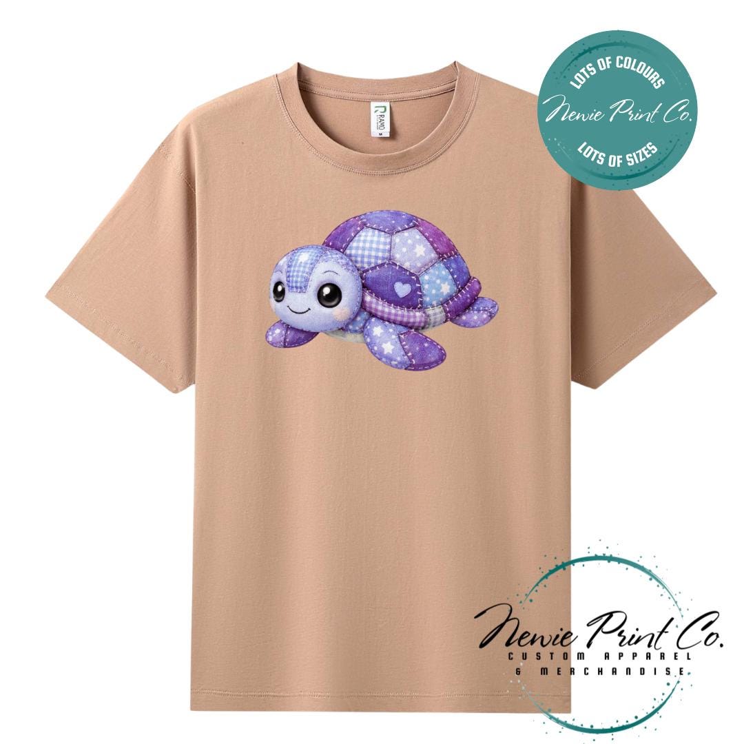Purple Patchwork Turtle Tee | Sea Turtle Tee | Australian Graphic Shirt | Family T-Shirt