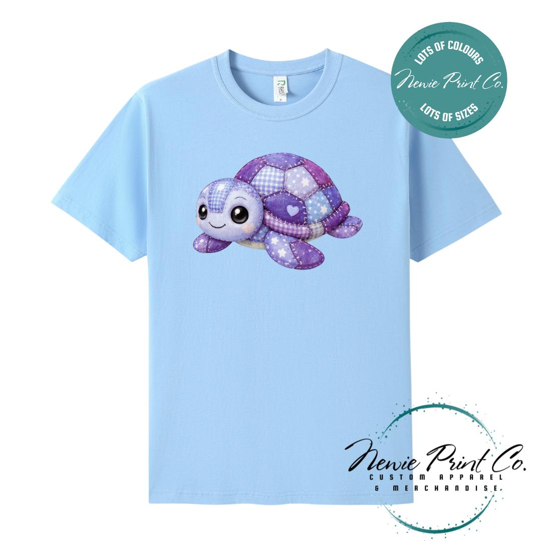 Purple Patchwork Turtle Tee | Sea Turtle Tee | Australian Graphic Shirt | Family T-Shirt