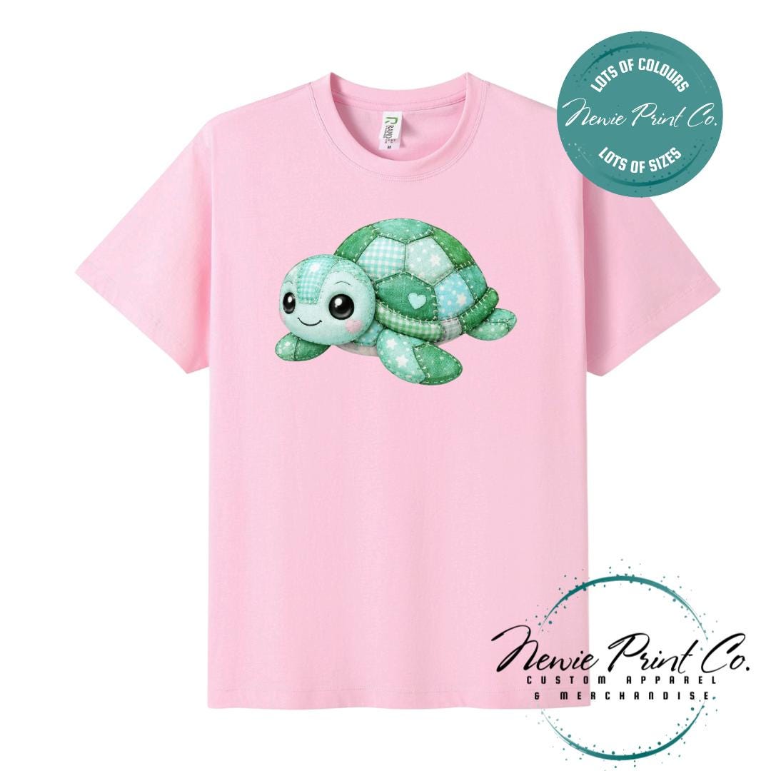 Green Patchwork Turtle Tee | Sea Turtle Tee | Graphic Shirt | Family T-Shirt