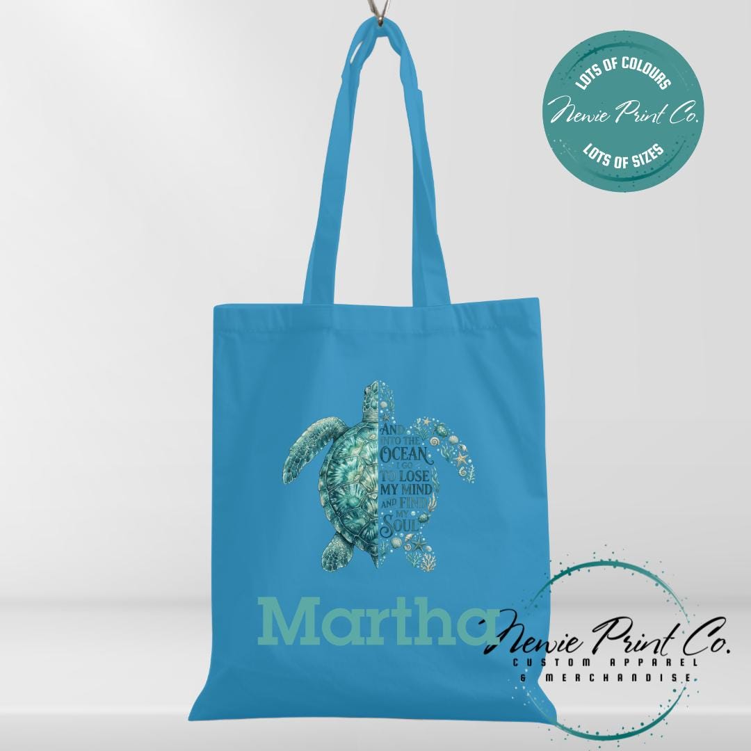 And Unto the Ocean I Go To Lose My Mind and Find My Soul Tote - Personalized Tote/Library Bags