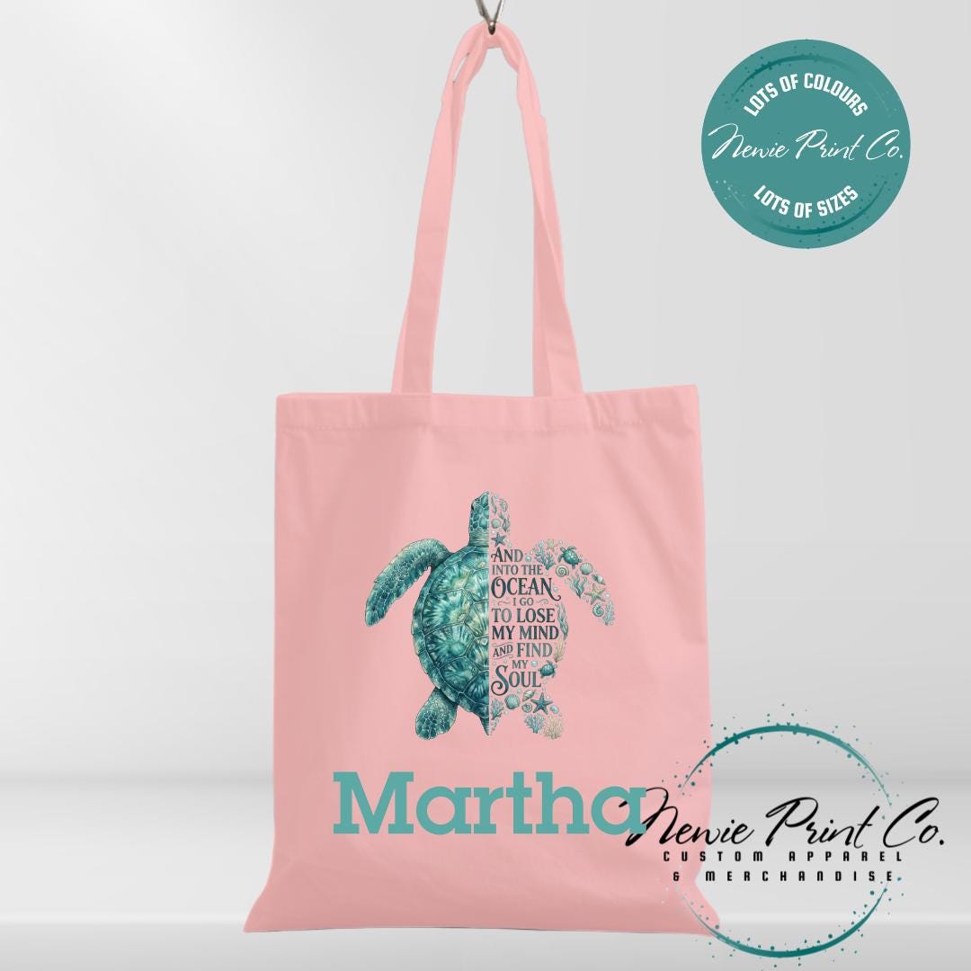 And Unto the Ocean I Go To Lose My Mind and Find My Soul Tote - Personalized Tote/Library Bags
