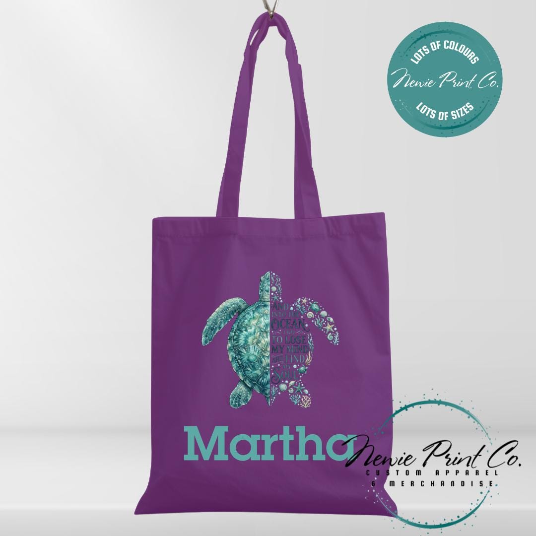 And Unto the Ocean I Go To Lose My Mind and Find My Soul Tote - Personalized Tote/Library Bags