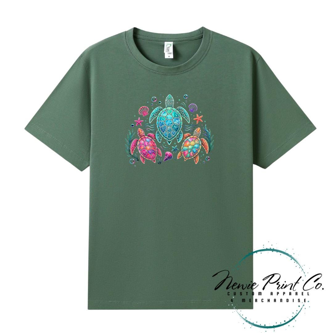 Neon Turtle Tee | Sea Turtle Tee | Australian Graphic Shirt | Family T-Shirt